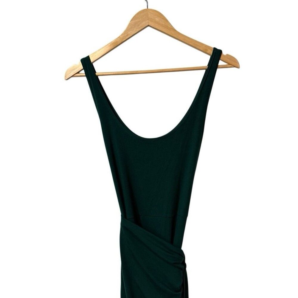 Reformation Sleeveless Kaila Dress Green Size Small Tank Knit Jersey Wrap Midi - Picture 5 of 9